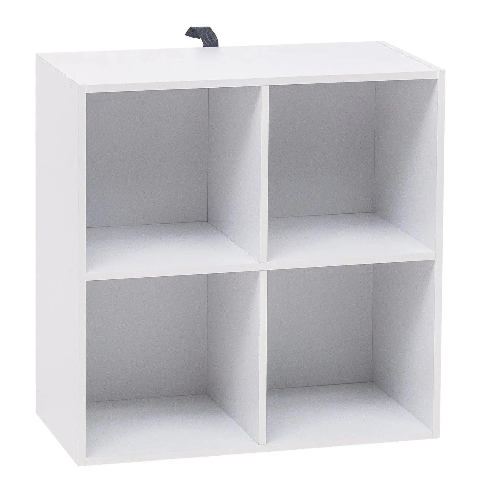 Feronza® Wit Boekenkast met 4 Opbergvakken | Houten Kubusplanken voor Slaapkamer, Woonkamer & Kinderkamer - Feronza
